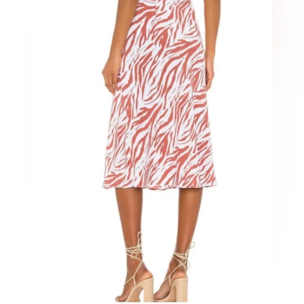 Rails Anya Zebra Print Midi Skirt - Rust Orange-B… - image 5